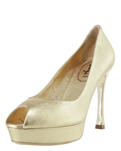 ysl gold pump|ysl platform pumps.